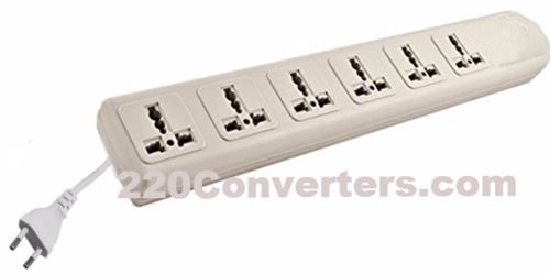 220V Power Strip 6 Universal Sockets for Europe Overseas Use Voltage