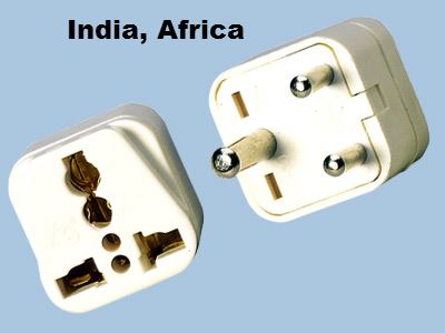 Type D India 3-Pin Universal Plug Adapter Three Round Prongs Indian Three Pin Adapter Plug SS415