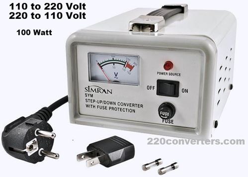 Simran SYM-100 100 W Watt Deluxe Voltage Transformer 220V-110V