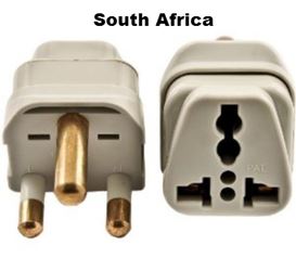 Type M South Africa Universal Grounded Plug Adapter Big Three Round Prongs S. African Style