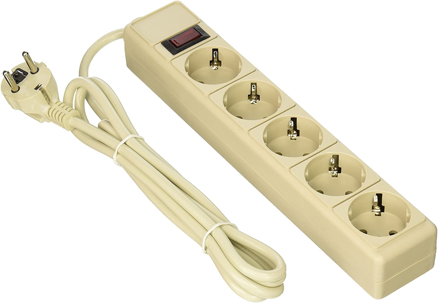 Seven Star SS502 5-Outlet 220 240 Volt Power Strip Surge Protector For Europe Asia Africa