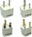 4-Pack Universal Travel Plug Adapters For Europe, India, Africa, UK, Hong Kong, Saudi Arabia - Type C,D,G,M, White