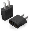 Type A European To American Plug Adapter, Black, Flat Blades