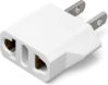 Type A European to American Plug Adapter, White, Flat Blades