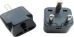 NEW India 3-Round Pin Plug Adapter with Universal Output Socket - BLACK