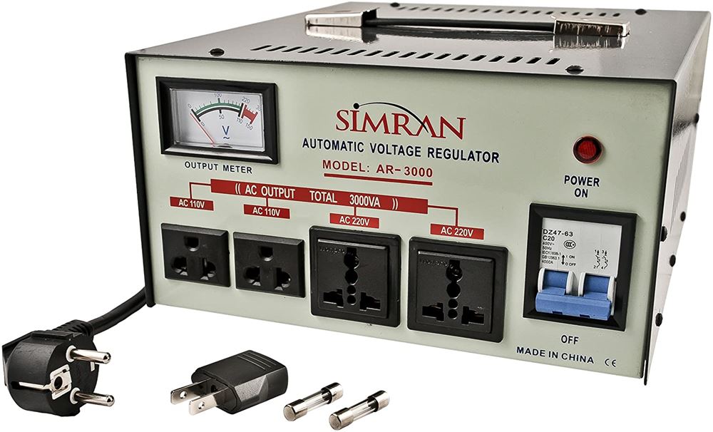 Simran AR-3000 Power Converter Regulator Stabilizer Voltage Transformer 3000 Watt Ivory/Gray