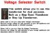 Voltage Input Selector For 110V or 220V
