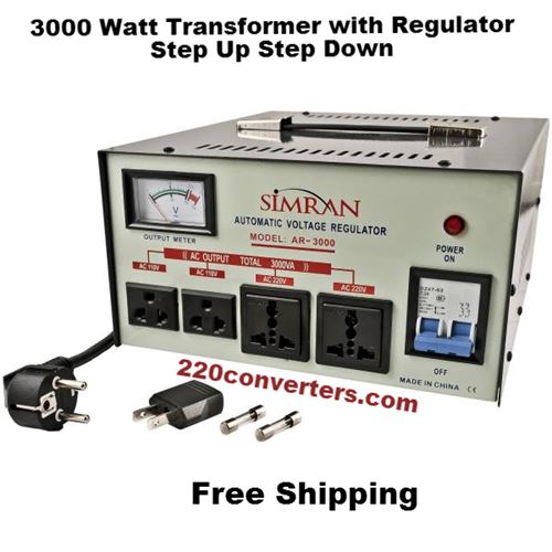 Simran AR3000 3000 W Watt Voltage Stabilizer Regulator 3000W Step Up Down Converter Transformer 110 220 Volt