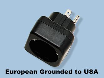 European Schuko to North American Plug Adapter Euro to USA Three Prong