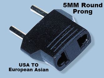European/Asian 5MM Round Prong Non-Grounded  Plug MU-3