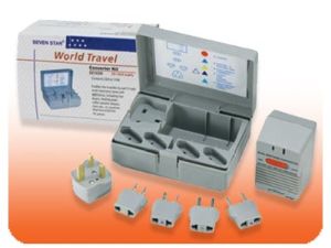 Seven Star SS1650 220 to 110 Volt International Voltage Converter Plug Adapter Kit 