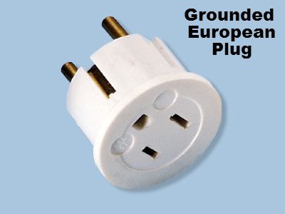 European Schuko Plug With Grounding SS-409 American to Euro Grounded Adapter 