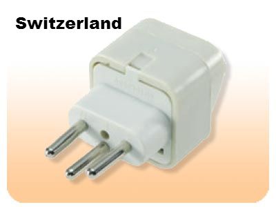 Seven Star SS429 Type J Plug Adapter For Switzerland, White, Universal ...