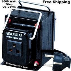 Seven Star THG1000UD 1000 W Watt Step Up-Down Voltage Converter 1000W Heavy Duty Transformer  CE Certified