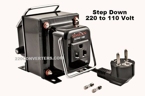 Simran THG-100 100W W Watt Step Down Voltage Converter With European Cord