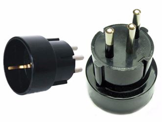 Plug Adapter European Schuko Plug to Switzerland Style 3 Prong
